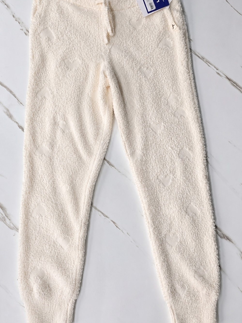 JoyLab Plush Heart Cozy Jogger Pants Cream Ivory XL NWT - Picture 10 of 10